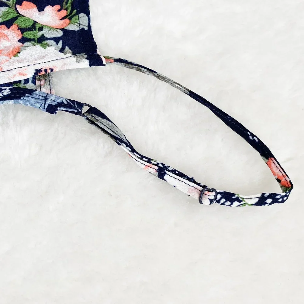 Love Fire, NWOT, Women's Floral Slip Dress, Adjustable Straps, Navy Blue, Size S - Picture 9 of 10